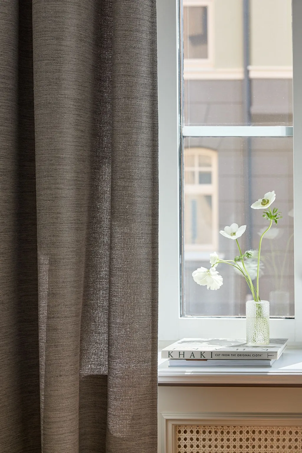 Gray curtain with lustre