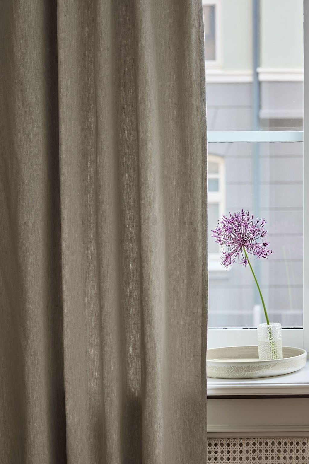 Gray curtain in a cotton blend