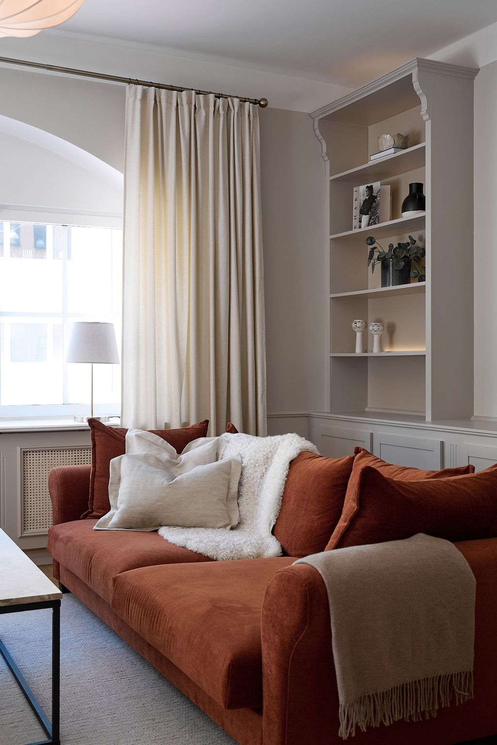 Light beige curtain in a cotton blend