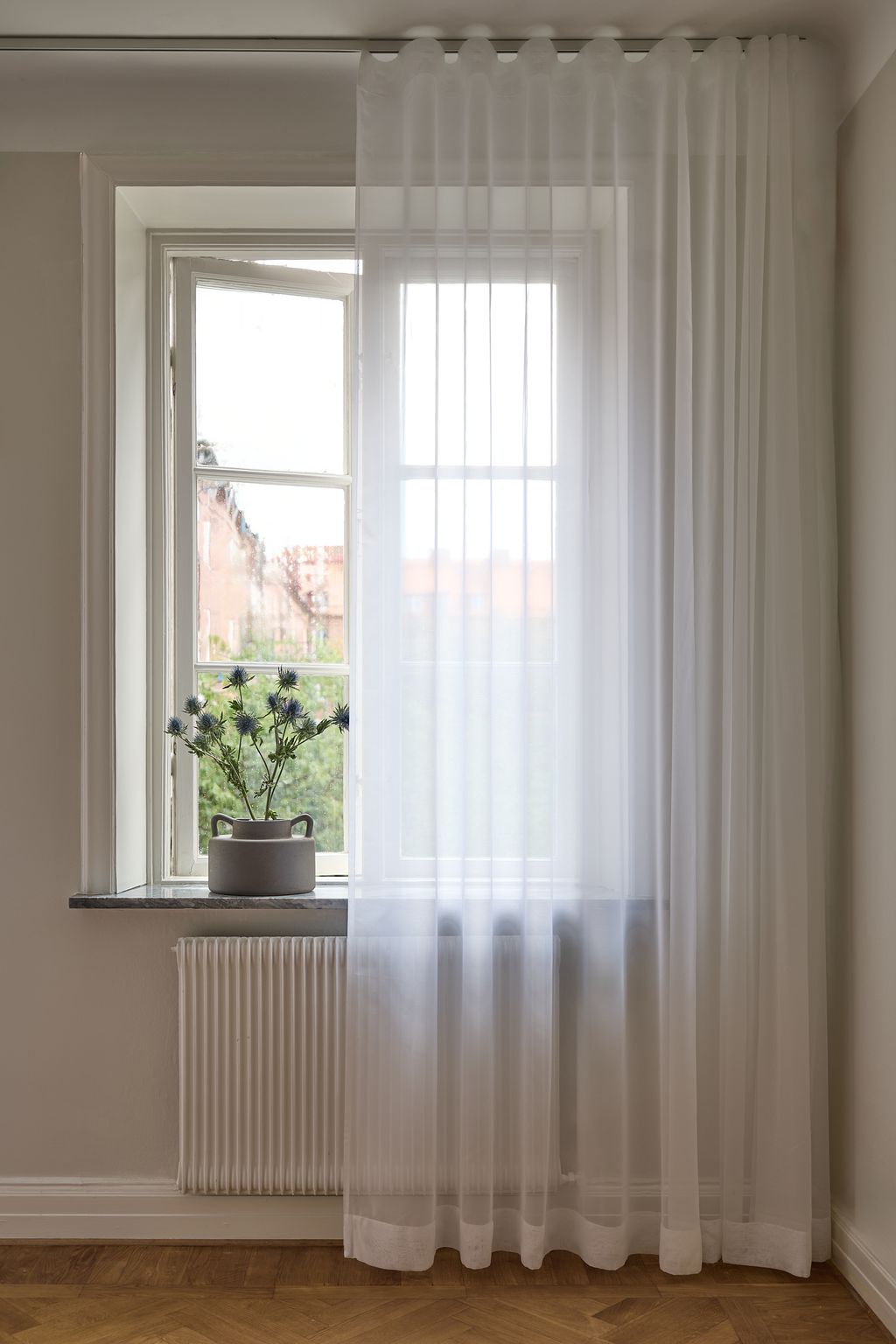 White classic hotel curtain
